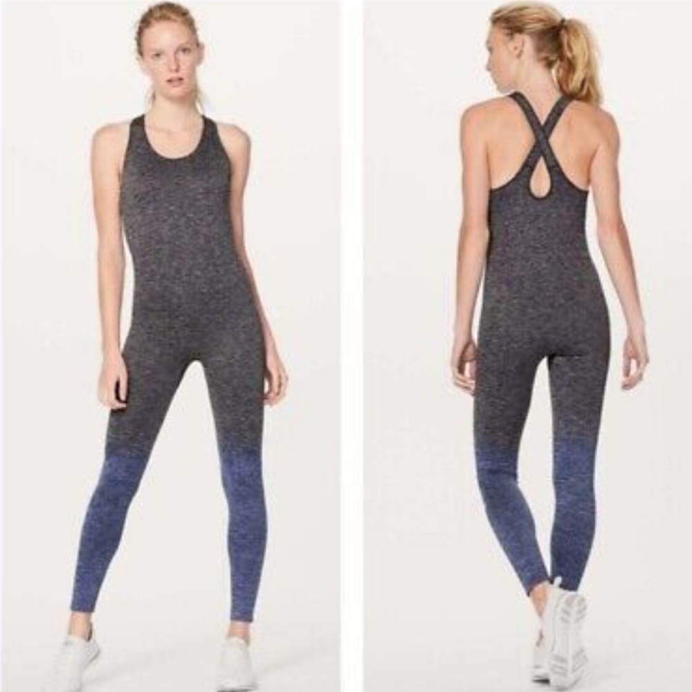 Women's Gray and Blue Jumpsuit